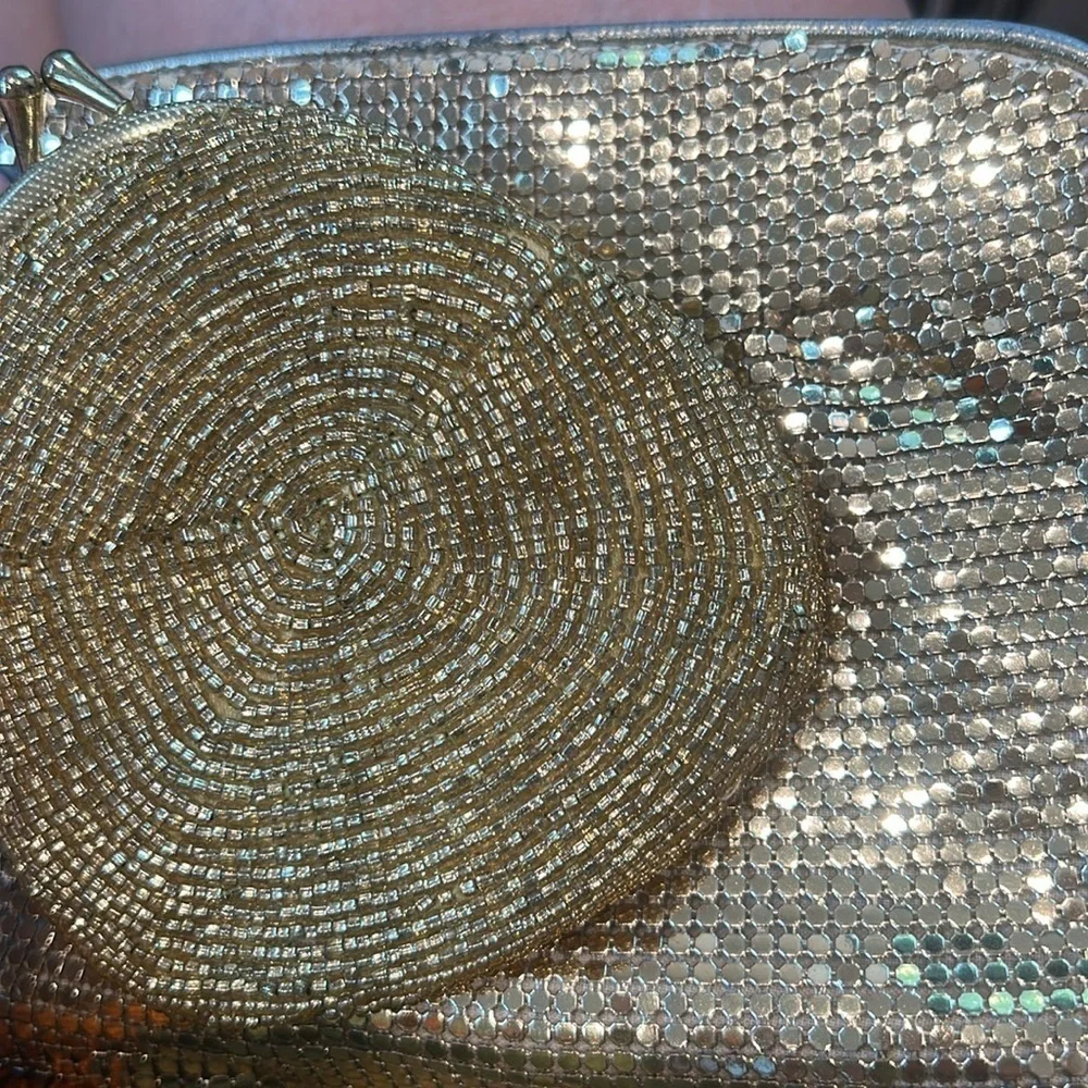 Vintage Whiting & Davis chainmail gold evening clutch & beaded coin purse bundle